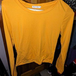 Ladies Heart & Hips Orange Long Sleeve Pullover Top Size Small